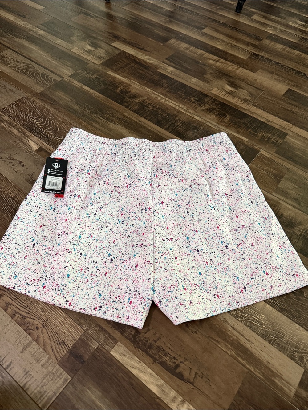 Athletic Speckle Print Men’s Shorts - Pink Multi - Picture 5 of 5